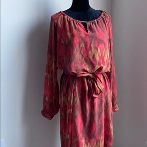 NWT Banana Republic size 16 red brown midi dress